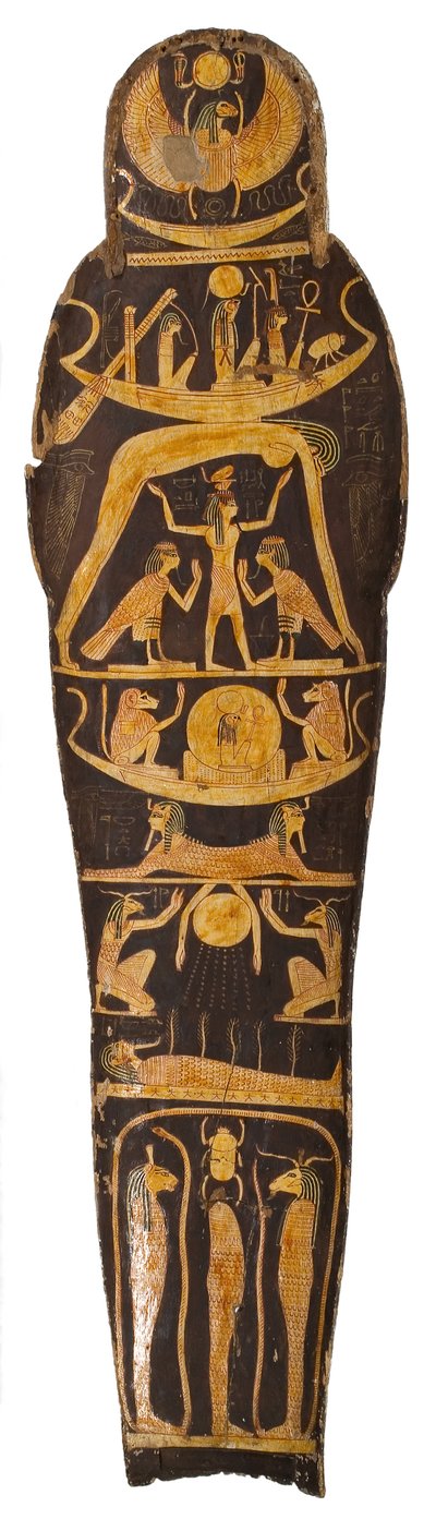 Mumielock, från kistan till chefen för skriftlärda i Amun Re-templet, Nespawershefyt, tredje mellanperioden, ca 1000 f.Kr. målat trä av Egyptian 21st Dynasty